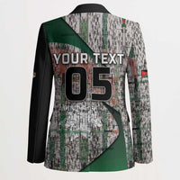 Custom Jordan Football Blazer Jordanian National Flag Colors Retro Glitch Art