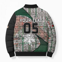 Custom Jordan Football Bomber Puffer Jacket Jordanian National Flag Colors Retro Glitch Art