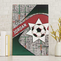 Jordan Football Canvas Wall Art Jordanian National Flag Colors Retro Glitch Art