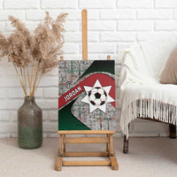Jordan Football Canvas Wall Art Jordanian National Flag Colors Retro Glitch Art