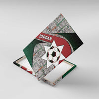 Jordan Football Canvas Wall Art Jordanian National Flag Colors Retro Glitch Art