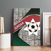Jordan Football Canvas Wall Art Jordanian National Flag Colors Retro Glitch Art