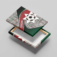Jordan Football Canvas Wall Art Jordanian National Flag Colors Retro Glitch Art