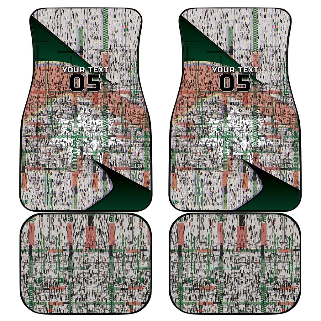 Custom Jordan Football Car Mats Jordanian National Flag Colors Retro Glitch Art