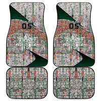 Custom Jordan Football Car Mats Jordanian National Flag Colors Retro Glitch Art