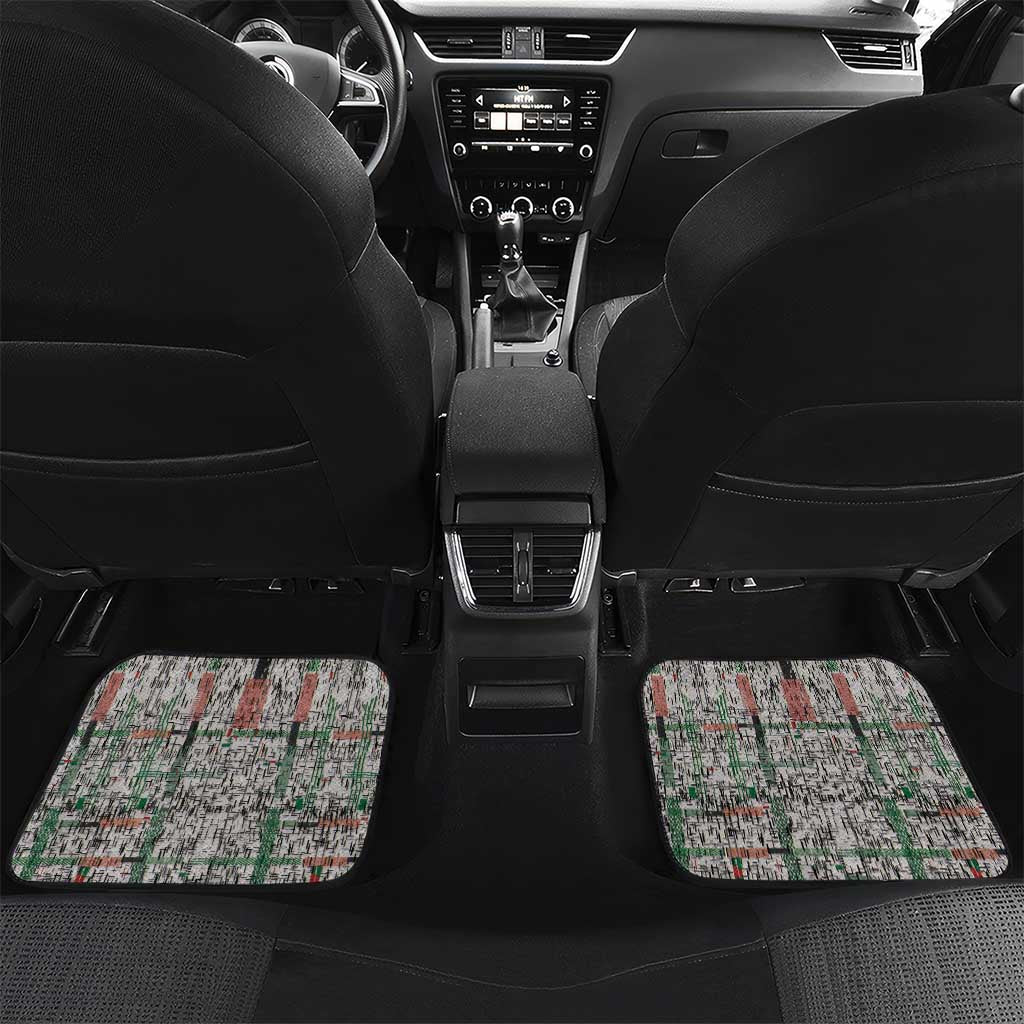 Custom Jordan Football Car Mats Jordanian National Flag Colors Retro Glitch Art