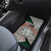 Custom Jordan Football Car Mats Jordanian National Flag Colors Retro Glitch Art
