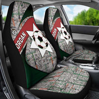 Jordan Football Car Seat Cover Jordanian National Flag Colors Retro Glitch Art