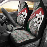 Jordan Football Car Seat Cover Jordanian National Flag Colors Retro Glitch Art