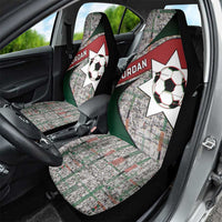 Jordan Football Car Seat Cover Jordanian National Flag Colors Retro Glitch Art