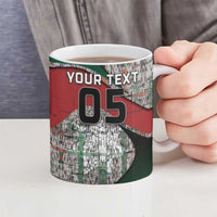 Custom Jordan Football Ceramic Mug Jordanian National Flag Colors Retro Glitch Art