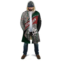 Custom Jordan Football Cloak Jordanian National Flag Colors Retro Glitch Art