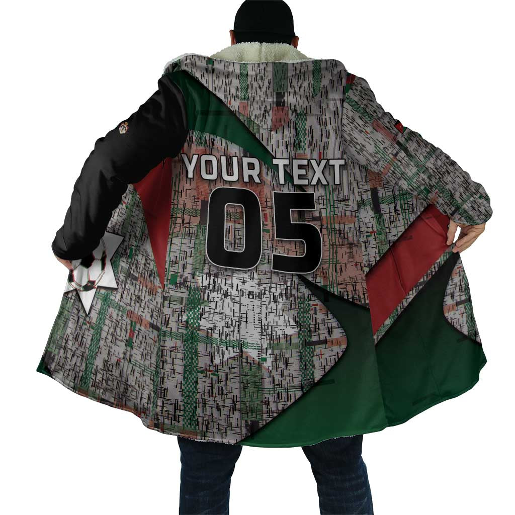 Custom Jordan Football Cloak Jordanian National Flag Colors Retro Glitch Art
