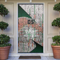 Custom Jordan Football Door Cover Jordanian National Flag Colors Retro Glitch Art