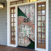 Custom Jordan Football Door Cover Jordanian National Flag Colors Retro Glitch Art