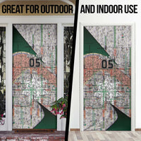 Custom Jordan Football Door Cover Jordanian National Flag Colors Retro Glitch Art