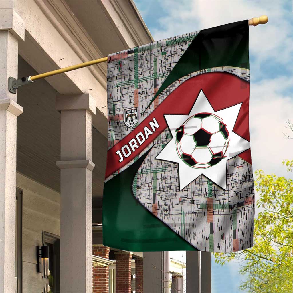 Jordan Football Garden Flag Jordanian National Flag Colors Retro Glitch Art