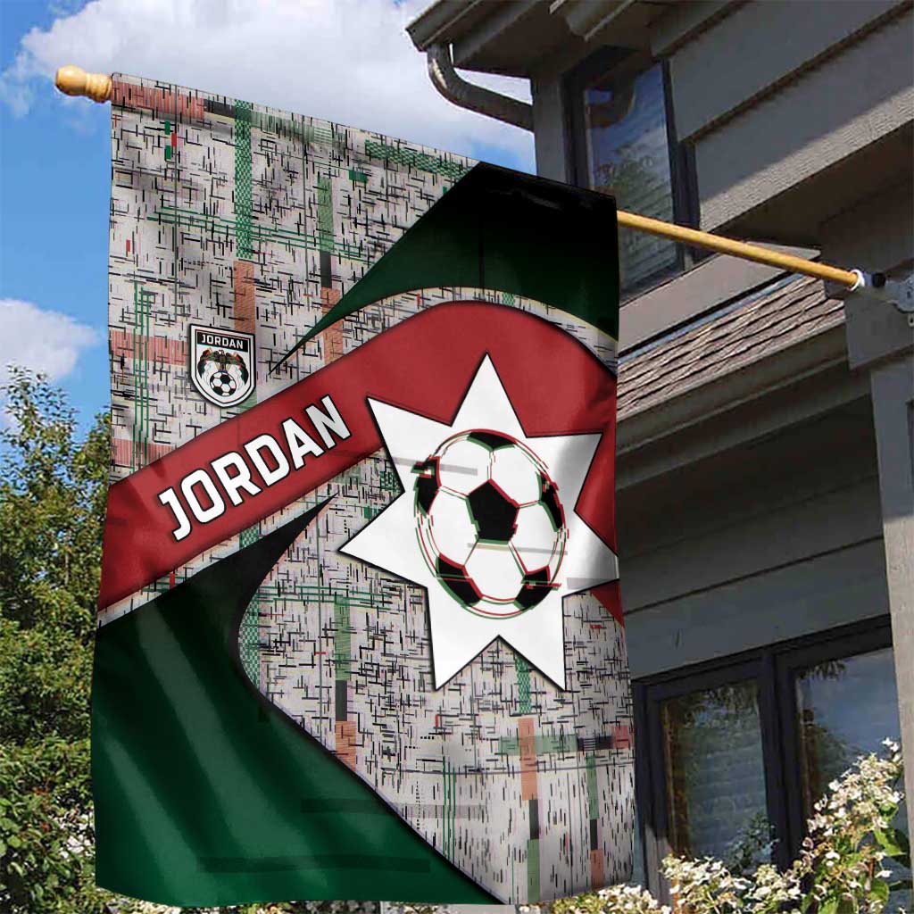 Jordan Football Garden Flag Jordanian National Flag Colors Retro Glitch Art