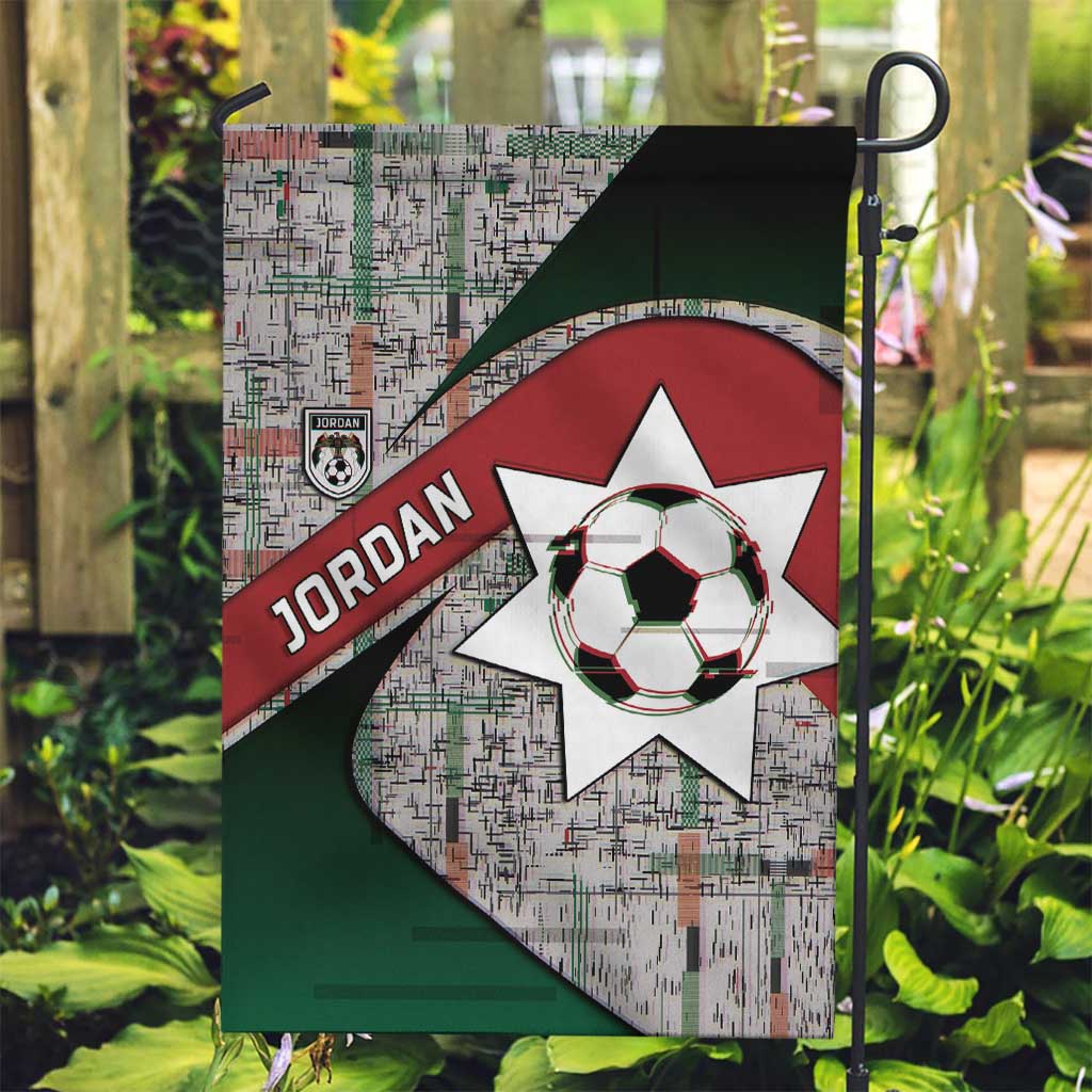 Jordan Football Garden Flag Jordanian National Flag Colors Retro Glitch Art