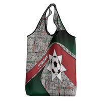 Jordan Football Grocery Bag Jordanian National Flag Colors Retro Glitch Art