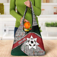 Jordan Football Grocery Bag Jordanian National Flag Colors Retro Glitch Art