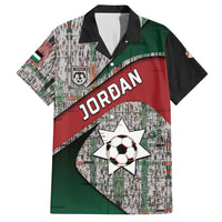 Custom Jordan Football Hawaiian Shirt Jordanian National Flag Colors Retro Glitch Art