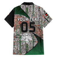 Custom Jordan Football Hawaiian Shirt Jordanian National Flag Colors Retro Glitch Art
