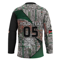 Custom Jordan Football Hockey Jersey Jordanian National Flag Colors Retro Glitch Art