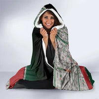 Jordan Football Hooded Blanket Jordanian National Flag Colors Retro Glitch Art