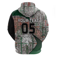 Custom Jordan Football Hoodie Jordanian National Flag Colors Retro Glitch Art