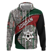Custom Jordan Football Hoodie Jordanian National Flag Colors Retro Glitch Art