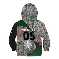 Custom Jordan Football Kid Hoodie Jordanian National Flag Colors Retro Glitch Art