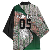 Custom Jordan Football Kimono Jordanian National Flag Colors Retro Glitch Art