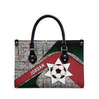 Jordan Football Leather Bag Jordanian National Flag Colors Retro Glitch Art