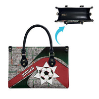 Jordan Football Leather Bag Jordanian National Flag Colors Retro Glitch Art