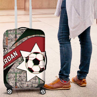 Jordan Football Luggage Cover Jordanian National Flag Colors Retro Glitch Art
