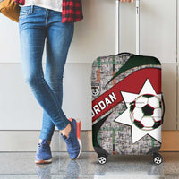 Jordan Football Luggage Cover Jordanian National Flag Colors Retro Glitch Art