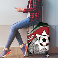 Jordan Football Luggage Cover Jordanian National Flag Colors Retro Glitch Art