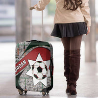 Jordan Football Luggage Cover Jordanian National Flag Colors Retro Glitch Art