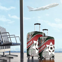 Jordan Football Luggage Cover Jordanian National Flag Colors Retro Glitch Art