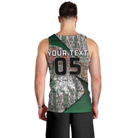 Custom Jordan Football Men Tank Top Jordanian National Flag Colors Retro Glitch Art