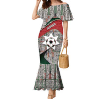 Custom Jordan Football Mermaid Dress Jordanian National Flag Colors Retro Glitch Art
