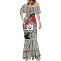 Custom Jordan Football Mermaid Dress Jordanian National Flag Colors Retro Glitch Art