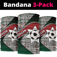 Jordan Football Neck Gaiter Jordanian National Flag Colors Retro Glitch Art