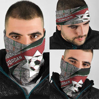 Jordan Football Neck Gaiter Jordanian National Flag Colors Retro Glitch Art