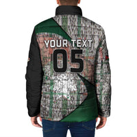 Custom Jordan Football Padded Jacket Jordanian National Flag Colors Retro Glitch Art
