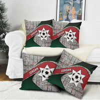 Jordan Football Pillow Cover Jordanian National Flag Colors Retro Glitch Art
