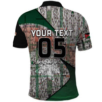 Custom Jordan Football Polo Shirt Jordanian National Flag Colors Retro Glitch Art