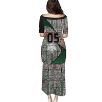 Custom Jordan Football Puletasi Jordanian National Flag Colors Retro Glitch Art