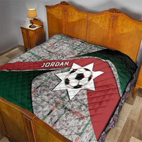 Jordan Football Quilt Jordanian National Flag Colors Retro Glitch Art